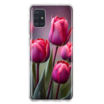 Samsung Galaxy A51 Pink Tulip Flowers Floral Hybrid Protective Phone Case Cover