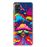 Samsung Galaxy A51 5G Neon Rainbow Psychedelic Trippy Hippie Bomb Star Dream Hybrid Protective Phone Case Cover
