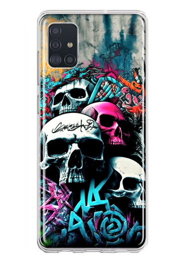 Samsung Galaxy A51 5G Skulls Graffiti Painting Art Hybrid Protective Phone Case Cover