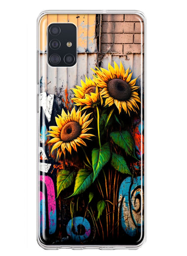 Samsung Galaxy A51 5G Sunflowers Graffiti Painting Art Hybrid Protective Phone Case Cover