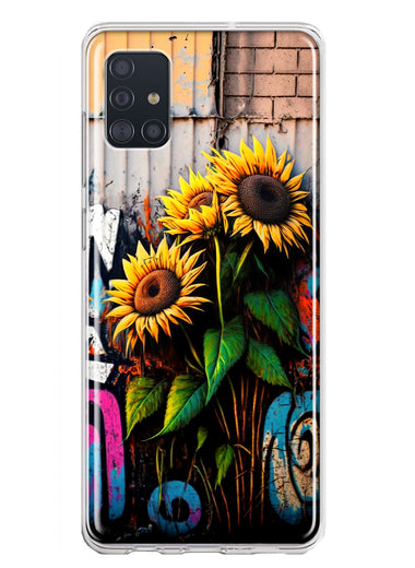 Samsung Galaxy A51 5G Sunflowers Graffiti Painting Art Hybrid Protective Phone Case Cover