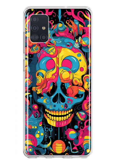 Samsung Galaxy A51 5G Psychedelic Trippy Death Skull Pop Art Hybrid Protective Phone Case Cover