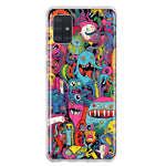 Samsung Galaxy A51 5G Psychedelic Trippy Happy Aliens Characters Hybrid Protective Phone Case Cover