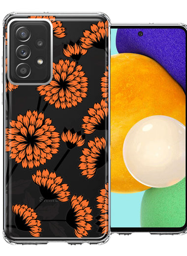Samsung Galaxy A52 Orange Chrysanthemum Flowers Design Double Layer Phone Case Cover