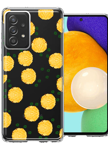 Samsung Galaxy A52 Tropical Pineapples Polkadots Design Double Layer Phone Case Cover
