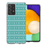 Samsung Galaxy A52 Teal Christmas Reindeer Pattern Design Double Layer Phone Case Cover