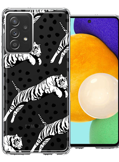 Samsung Galaxy A52 Tiger Polkadots Design Double Layer Phone Case Cover