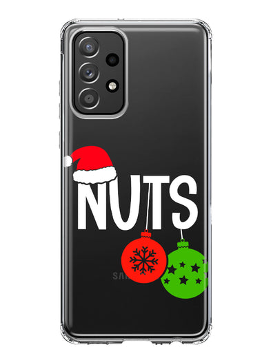 Samsung Galaxy A33 5G Christmas Funny Couples Chest Nuts Ornaments Hybrid Protective Phone Case Cover