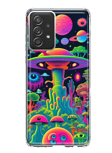 Samsung Galaxy A52 Neon Rainbow Psychedelic UFO Alien Planet Hybrid Protective Phone Case Cover