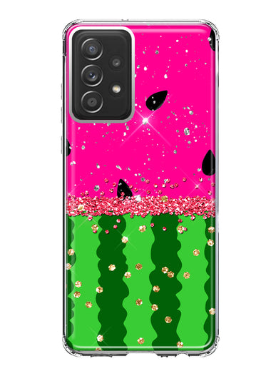 Samsung Galaxy A31 5G Summer Watermelon Sugar Vacation Tropical Fruit Pink Green Hybrid Protective Phone Case Cover