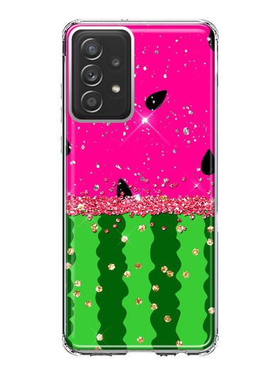 Samsung Galaxy A32 5G Summer Watermelon Sugar Vacation Tropical Fruit Pink Green Hybrid Protective Phone Case Cover