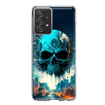 Samsung Galaxy A52 Blue Apocalypse Cyberpunk Skull Feather Double Layer Phone Case Cover