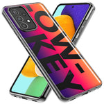 Samsung Galaxy A21 Purple Pink Orange Clear Funny Text Quote Low Key Hybrid Protective Phone Case Cover