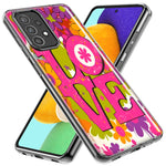 Samsung Galaxy A54 Pink Daisy Love Graffiti Painting Art Hybrid Protective Phone Case Cover