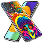 Samsung Galaxy A12 Neon Rainbow Psychedelic Trippy Hippie Big Brain Hybrid Protective Phone Case Cover