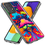 Samsung Galaxy A20 Neon Rainbow Psychedelic Trippy Hippie Bomb Star Dream Hybrid Protective Phone Case Cover