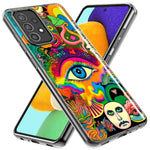 Samsung Galaxy A51 5G Neon Rainbow Psychedelic Trippy Hippie Multiple Eyes Hybrid Protective Phone Case Cover