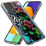 Samsung Galaxy Z Flip 4 Red Roses Graffiti Painting Art Hybrid Protective Phone Case Cover