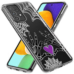 Samsung Galaxy A14 Halloween Skeleton Heart Hands Spooky Spider Web Hybrid Protective Phone Case Cover