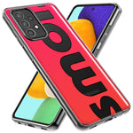 Samsung Galaxy J7 J737 Red Pink Clear Funny Text Quote Smol Hybrid Protective Phone Case Cover