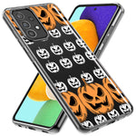 Samsung Galaxy A22 5G Halloween Spooky Horror Scary Jack O Lantern Pumpkins Hybrid Protective Phone Case Cover