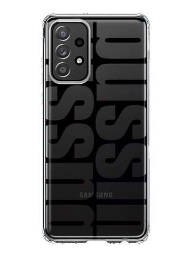 Samsung Galaxy A53 Black Clear Funny Text Quote Bussin Hybrid Protective Phone Case Cover