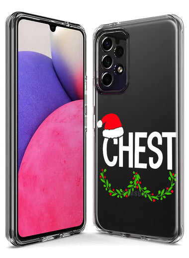 Samsung Galaxy A01 Christmas Funny Ornaments Couples Chest Nuts Hybrid Protective Phone Case Cover