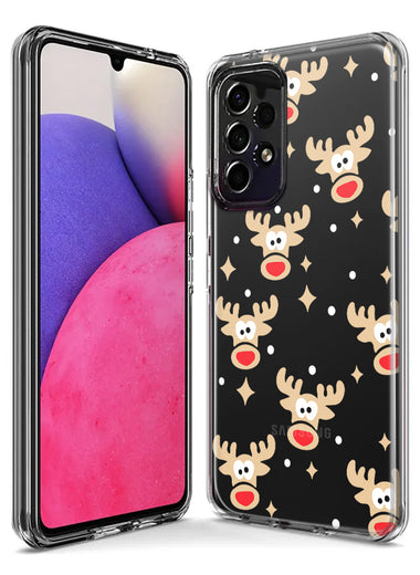 Samsung Galaxy J3 J337 Red Nose Reindeer Christmas Winter Holiday Hybrid Protective Phone Case Cover