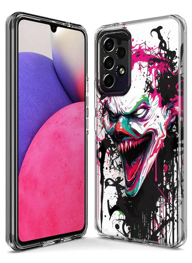 Samsung Galaxy A22 5G Evil Joker Face Painting Graffiti Hybrid Protective Phone Case Cover