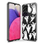 Samsung Galaxy A11 Cute Halloween Spooky Floating Ghosts Horror Scary Hybrid Protective Phone Case Cover