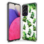 Samsung Galaxy A21 Gnomes Shamrock Lucky Green Clover St. Patrick Hybrid Protective Phone Case Cover