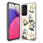 Samsung Galaxy J3 J337 Cute White Blue Daisies Gnomes Hybrid Protective Phone Case Cover