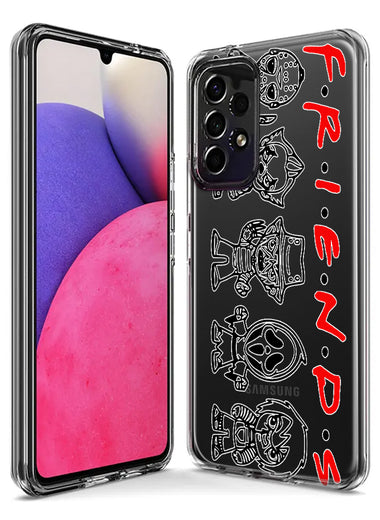 Samsung Galaxy A20 Cute Halloween Spooky Horror Scary Characters Friends Hybrid Protective Phone Case Cover