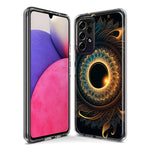 Samsung Galaxy A21 Mandala Geometry Abstract Eclipse Pattern Hybrid Protective Phone Case Cover