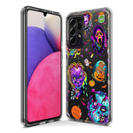 Samsung Galaxy A22 5G Cute Halloween Spooky Horror Scary Neon Characters Hybrid Protective Phone Case Cover