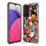 Samsung Galaxy A32 5G Psychedelic Cute Cats Friends Pop Art Hybrid Protective Phone Case Cover