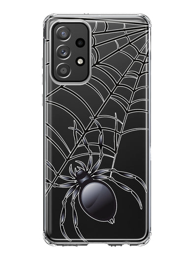 Samsung Galaxy A31 5G Creepy Black Spider Web Halloween Horror Spooky Hybrid Protective Phone Case Cover