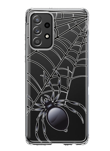 Samsung Galaxy A53 Creepy Black Spider Web Halloween Horror Spooky Hybrid Protective Phone Case Cover