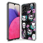 Samsung Galaxy A22 5G Roses Halloween Spooky Horror Characters Spider Web Hybrid Protective Phone Case Cover