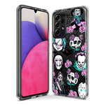 Samsung Galaxy A72 Roses Halloween Spooky Horror Characters Spider Web Hybrid Protective Phone Case Cover