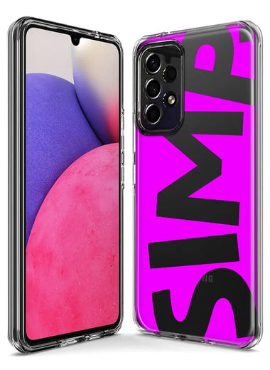 Samsung Galaxy A14 Hot Pink Clear Funny Text Quote Simp Hybrid Protective Phone Case Cover