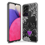 Samsung Galaxy A14 Halloween Skeleton Heart Hands Spooky Spider Web Hybrid Protective Phone Case Cover