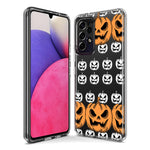 Samsung Galaxy A22 5G Halloween Spooky Horror Scary Jack O Lantern Pumpkins Hybrid Protective Phone Case Cover