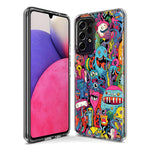 Samsung Galaxy A02S Psychedelic Trippy Happy Aliens Characters Hybrid Protective Phone Case Cover