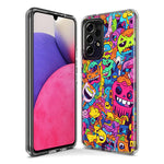 Samsung Galaxy A21 Psychedelic Trippy Happy Characters Pop Art Hybrid Protective Phone Case Cover