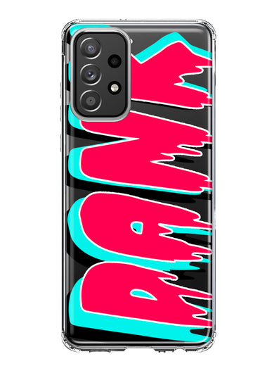 Samsung Galaxy A52 Teal Pink Clear Funny Text Quote Dank Hybrid Protective Phone Case Cover