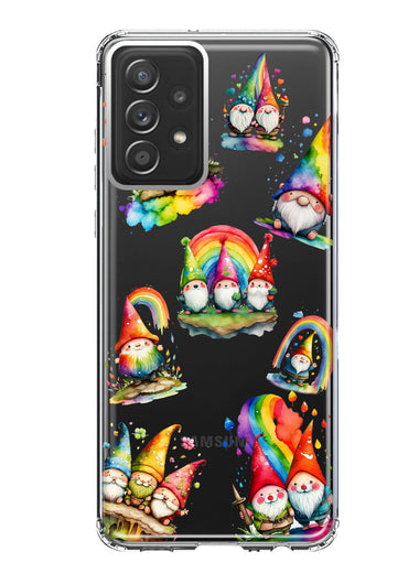 Samsung Galaxy A52 Colorful Neon Glow Rainbow Gnomes Painting Hybrid Protective Phone Case Cover