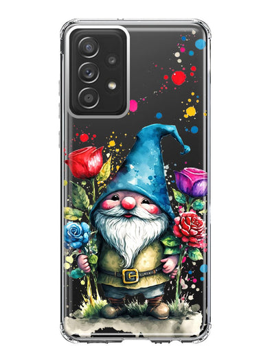 Samsung Galaxy A52 Gnome Red Purple Blue Roses Garden Hybrid Protective Phone Case Cover