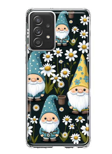 Samsung Galaxy A52 Cute White Daisies Gnomes Flowers Floral Double Layer Phone Case Cover
