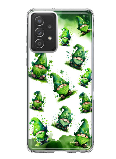 Samsung Galaxy A53 Gnomes Shamrock Lucky Green Clover St. Patrick Hybrid Protective Phone Case Cover